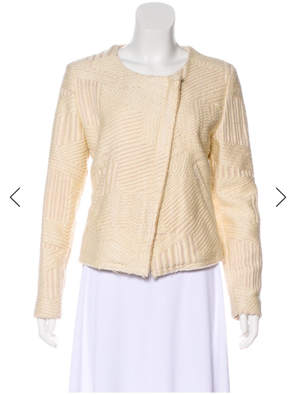 Iro Cream Textured Women's Jacket Size 40